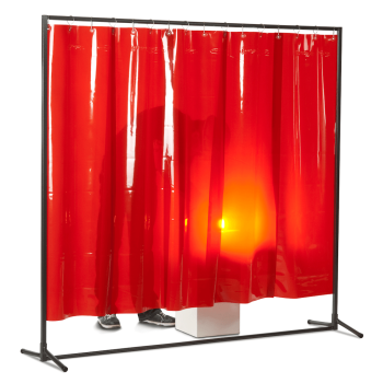 Stellwand / Schutzwand VIPER 2000 mit Lamellenvorhang aus 470 x 0,4 mm Lamellen